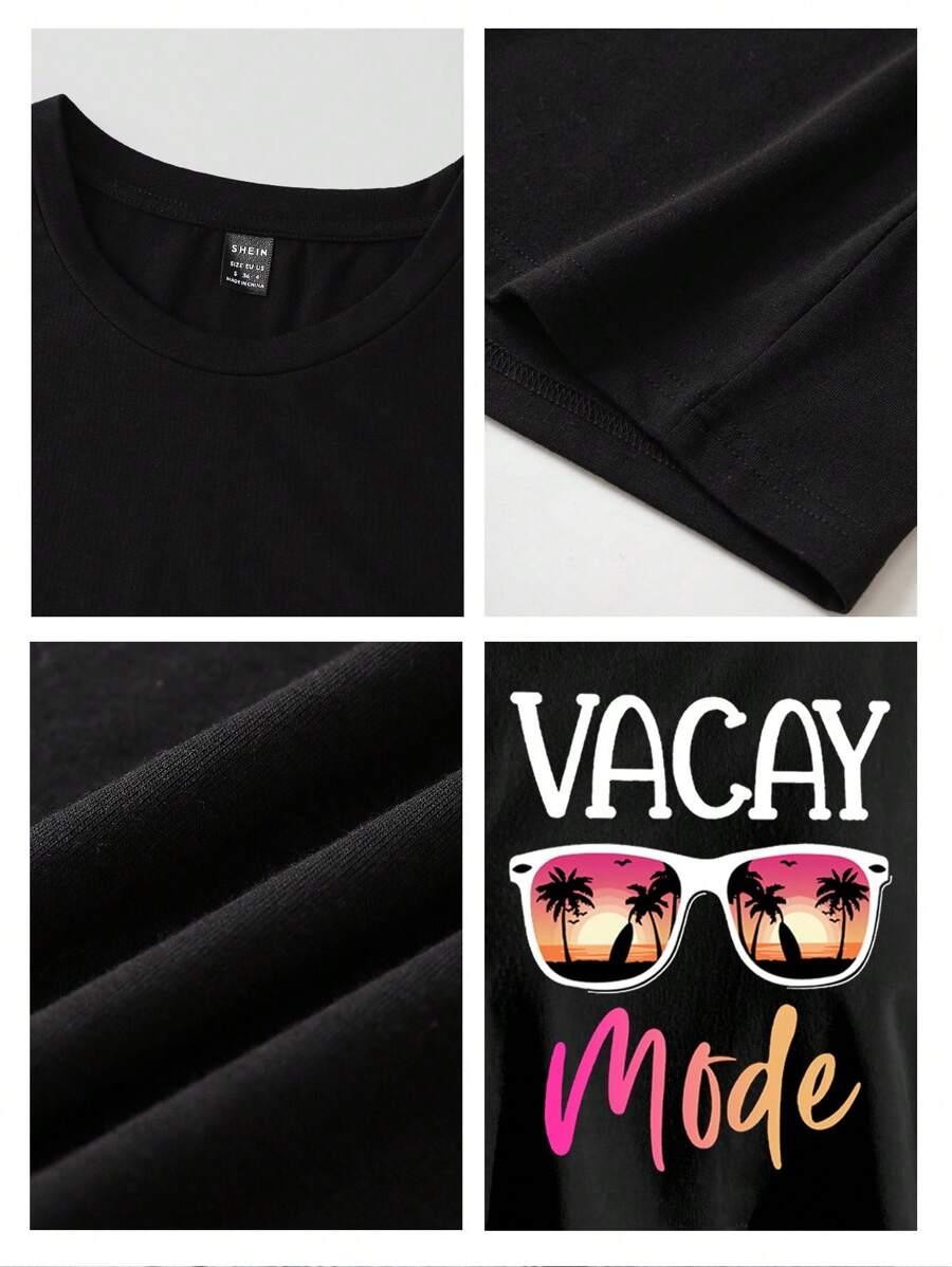 czarny t-shirt print