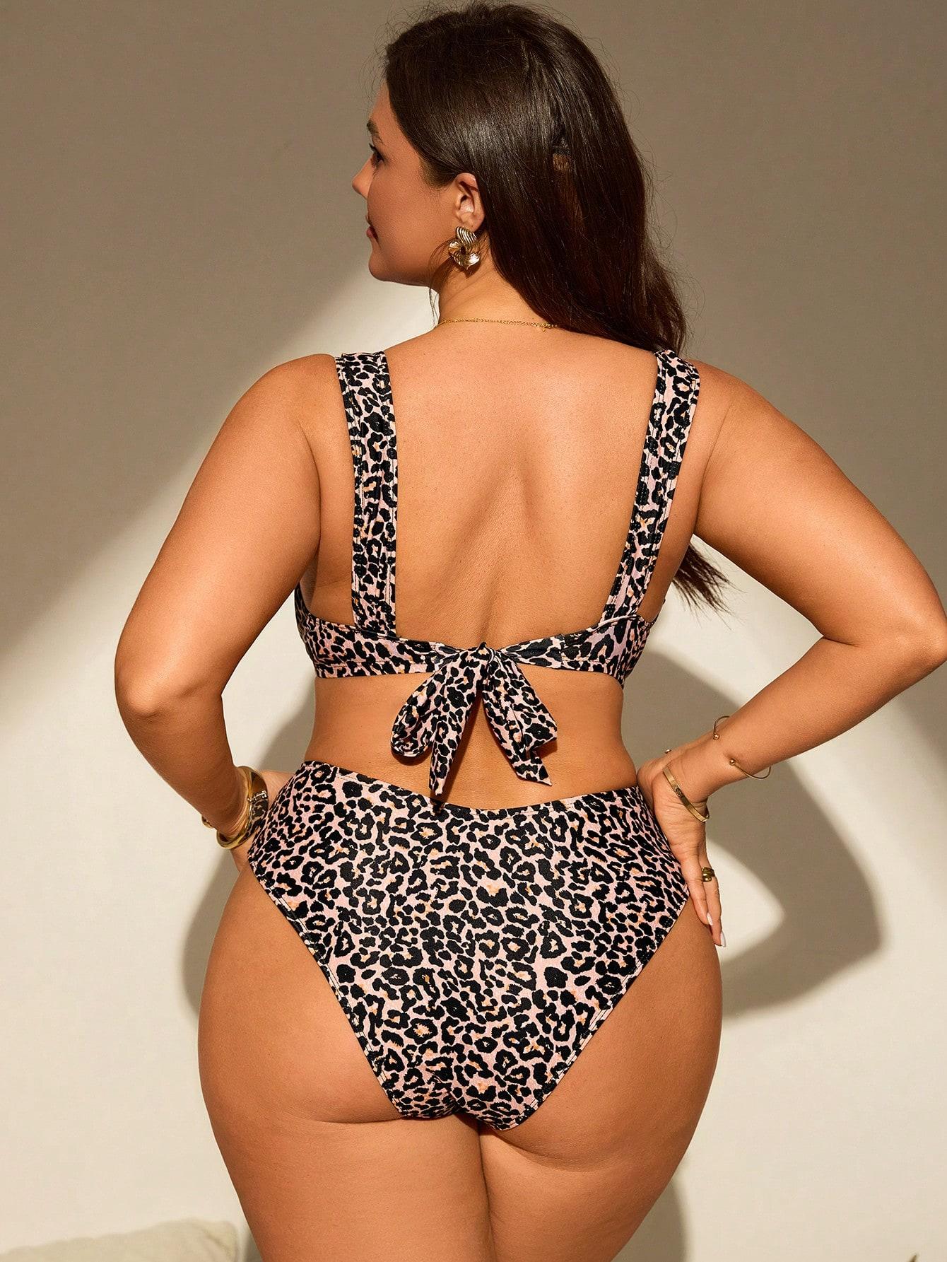 STRÓJ KĄPIELOWY PLUS SIZE WZÓR ZWIERZĘCY