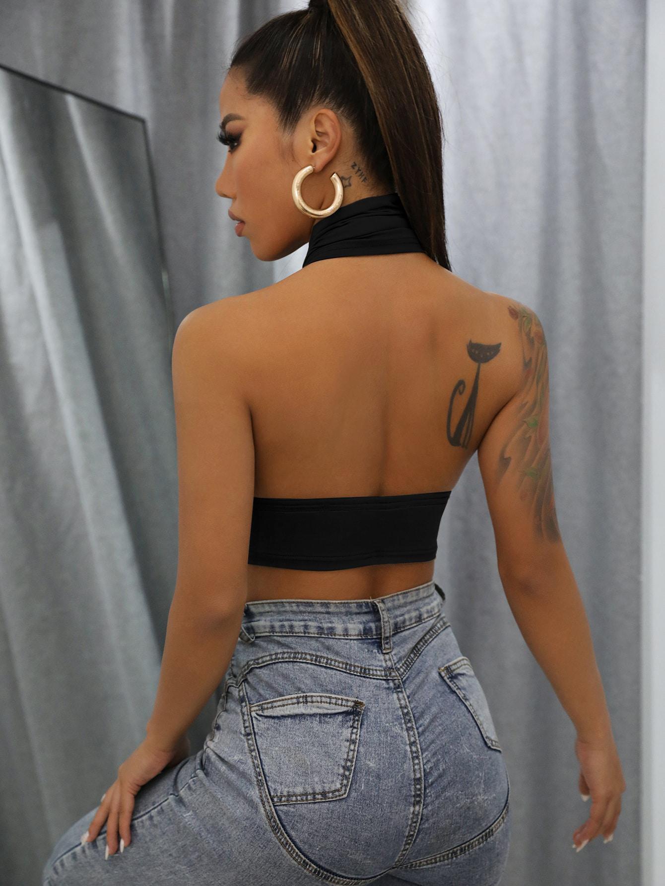 CZARNY TOP CASUAL