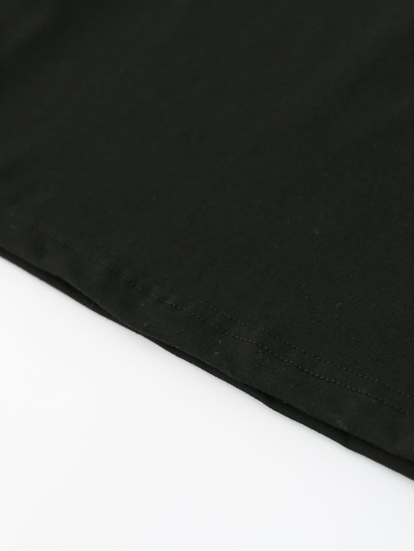 czarny t-shirt okrągły dekolt