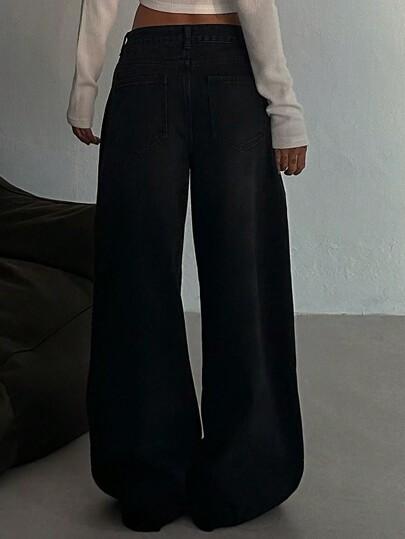 CZARNE SPODNIE JEANS