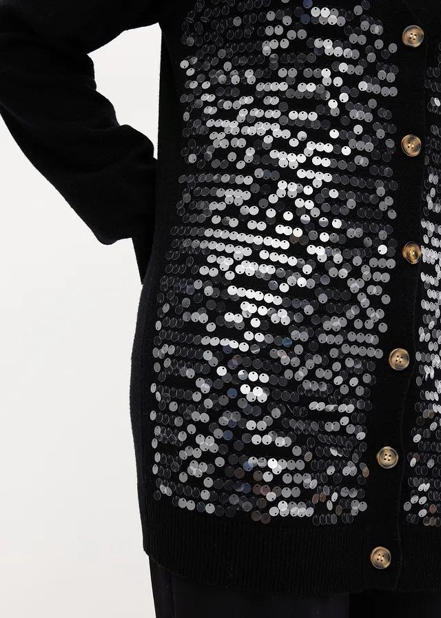 SWETER ROZPINANY Z CEKINAMI