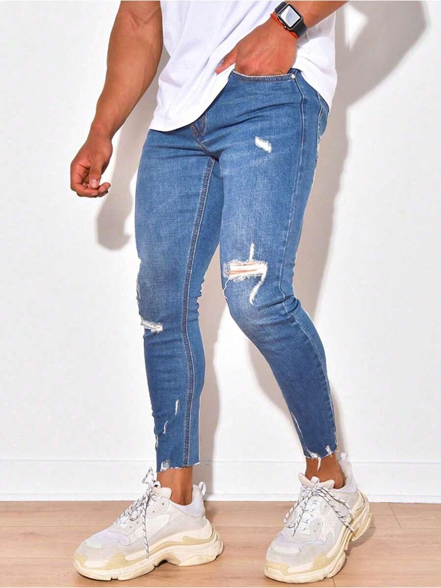 niebieskie spodnie jeans kieszenie 