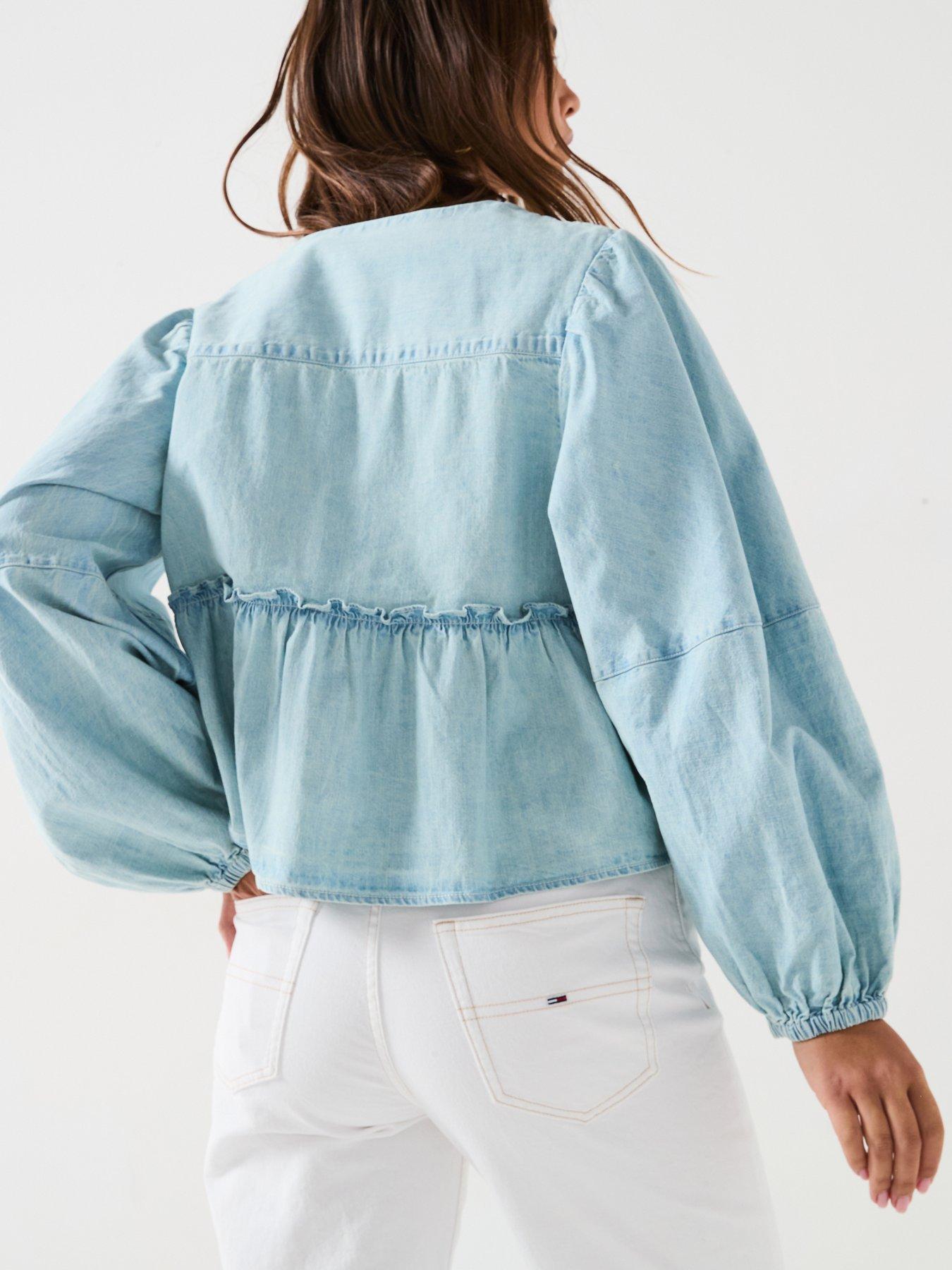 FREE PEOPLE BLUZKA JEANSOWA 