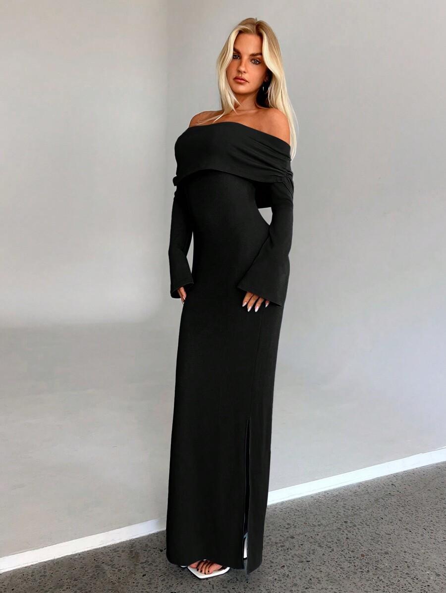 czarna maxi sukienka