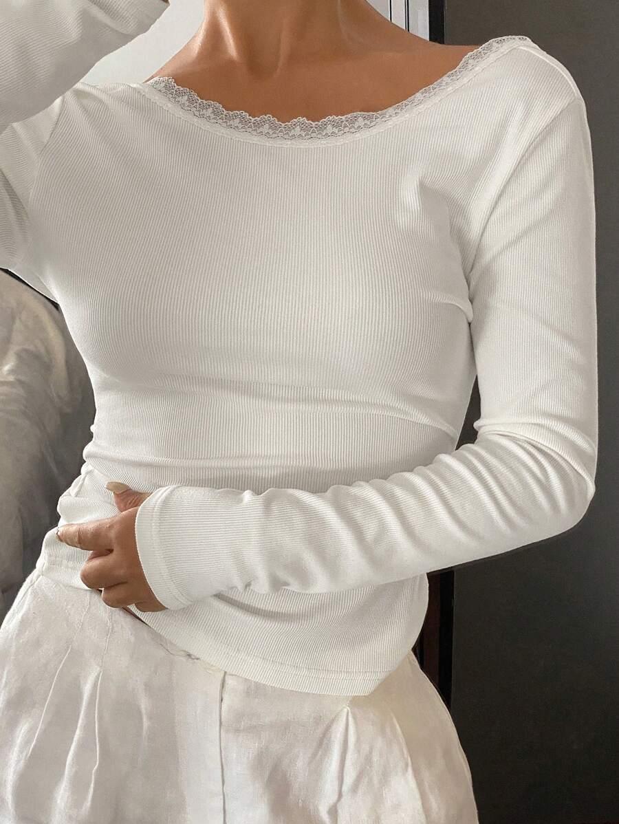 BIAŁA BLUZKA KORONKA