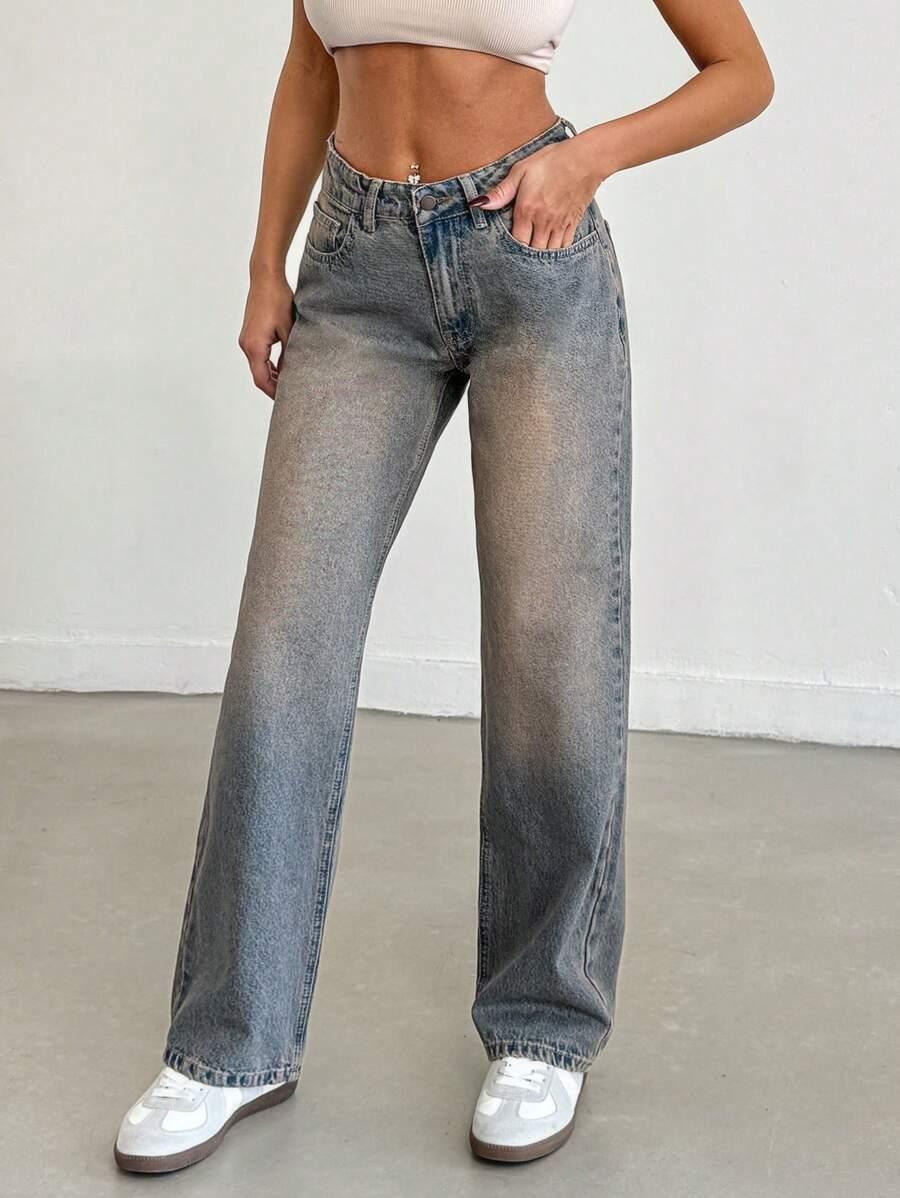 spodnie jeans prosta nogawka 