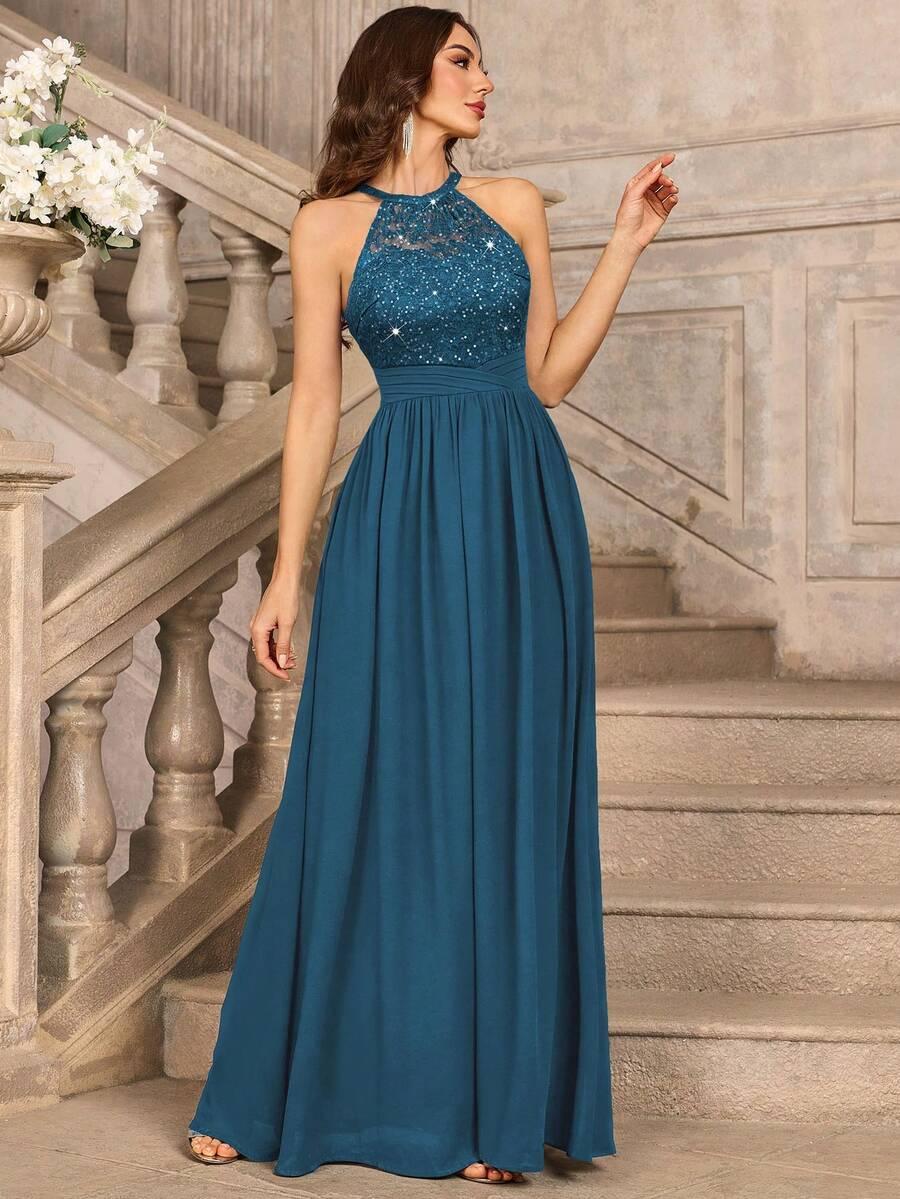 NIEBIESKA MAXI SUKIENKA