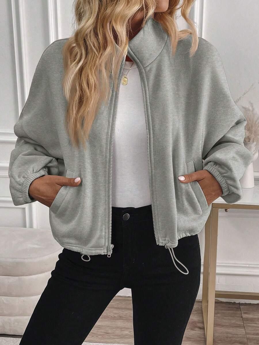 SZARA BLUZA ZAMEK