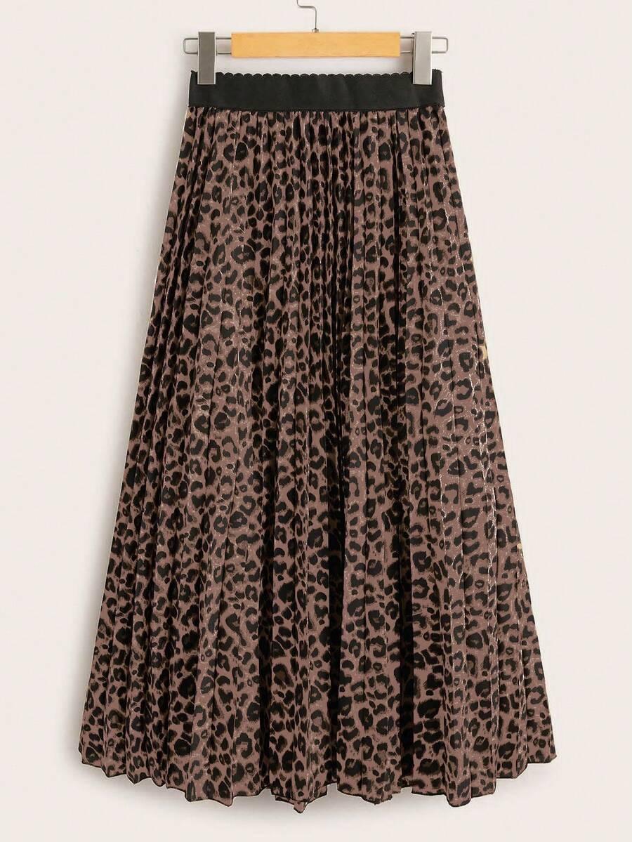 plisowana spódnica animal print