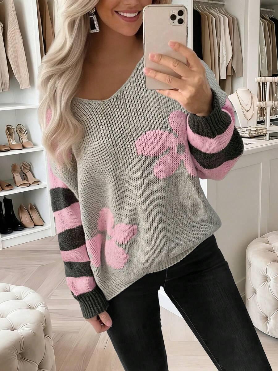 kolorowy sweter print 