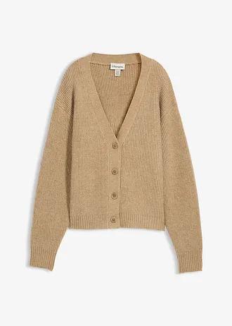 beżowy sweter kardigan