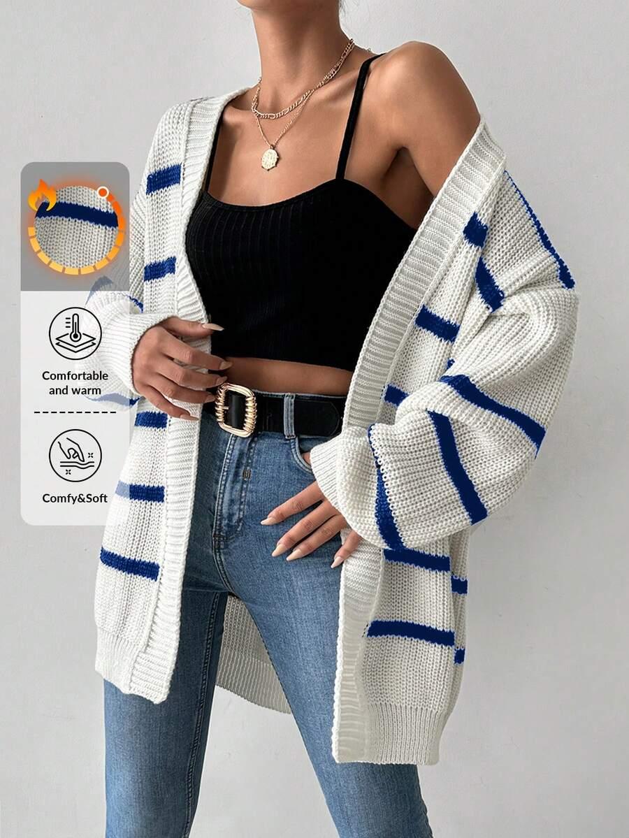 SWETER KARDIGAN WZÓR PASKI 