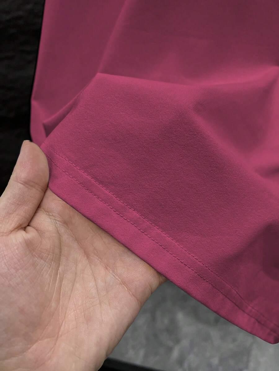 bordowy t-shirt okrągły dekolt