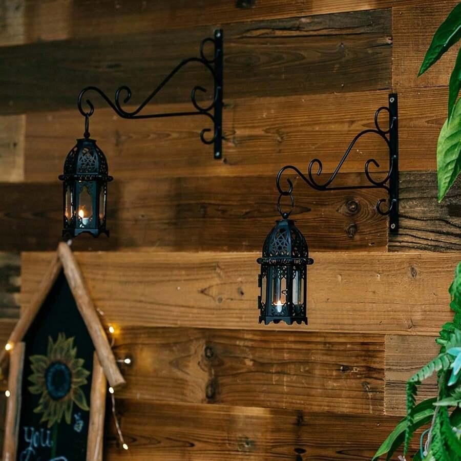 czarny lampion na świeczkę 2-pack