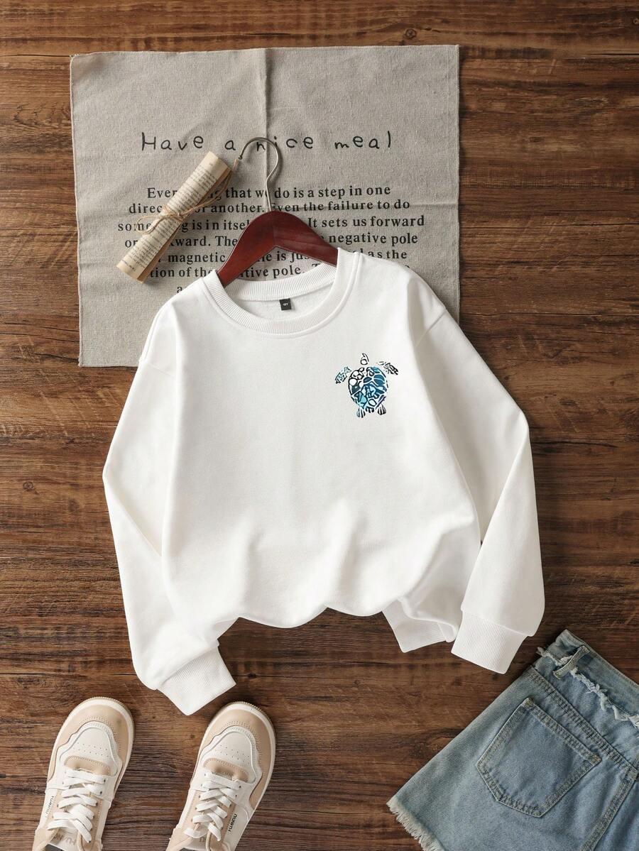 biała bluza nadruk
