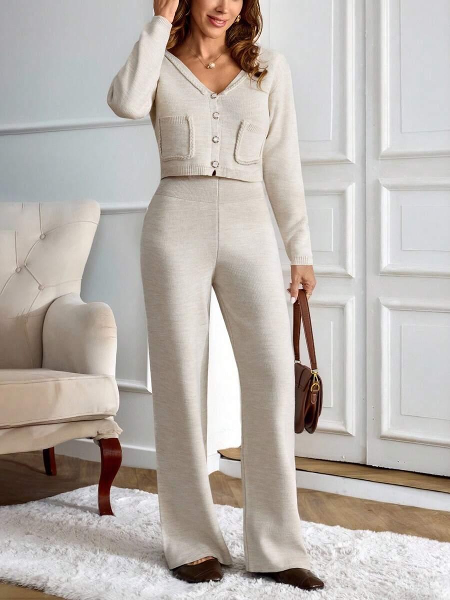 komplet spodnie sweter
