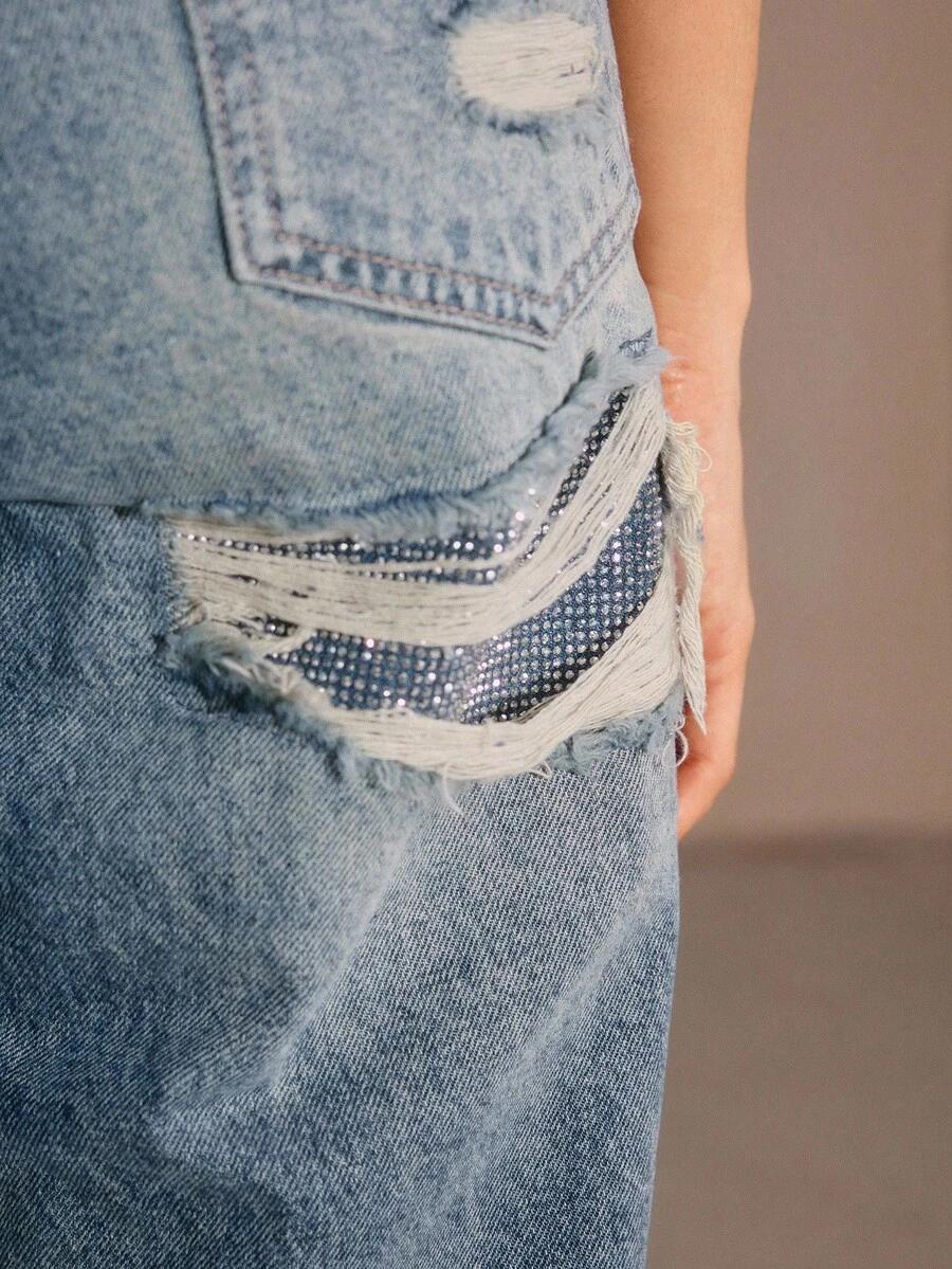 spodnie jeans zdobienie