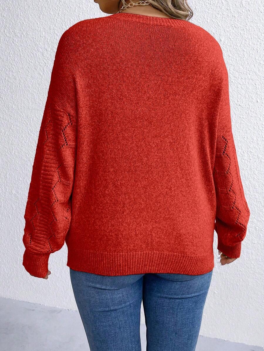 czerwony sweter v neck