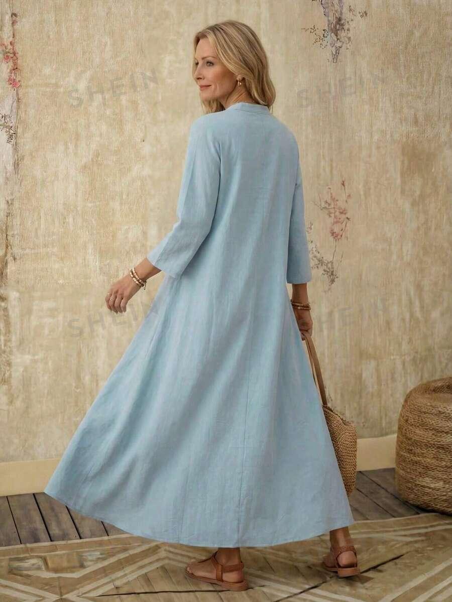 zielona bawełniana maxi sukienka 
