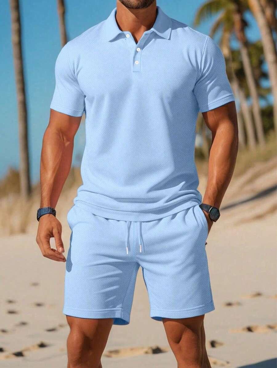 niebieska koszulka polo