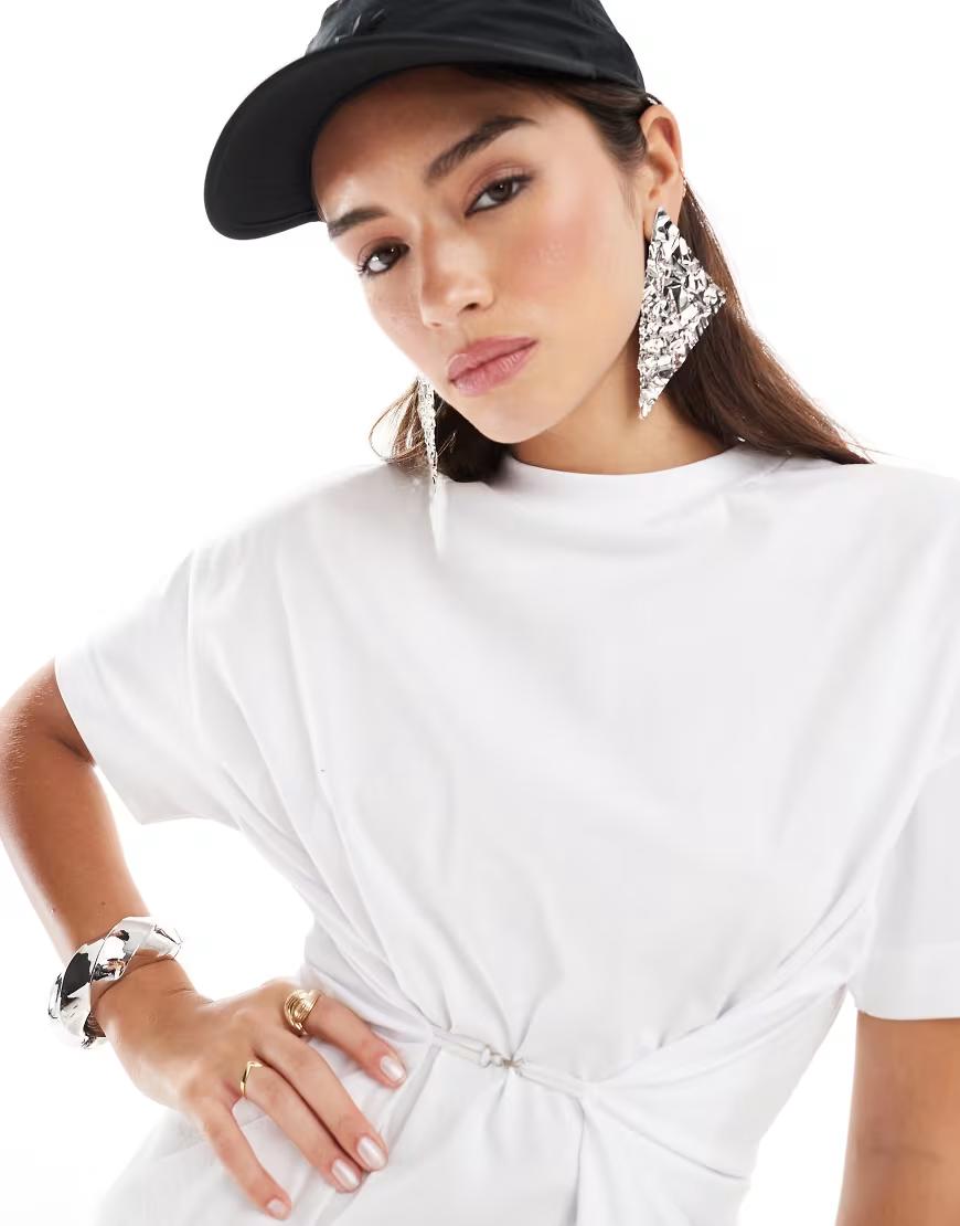 BIAŁY T-SHIRT OKRĄGŁY DEKOLT