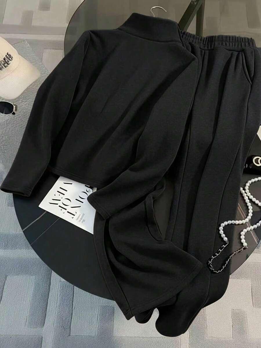 czarny komplet dresowy bluza spodnie