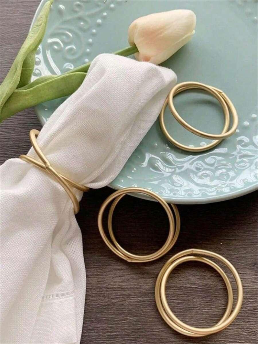 ZŁOTa obrączka na serwetkę 3-pack