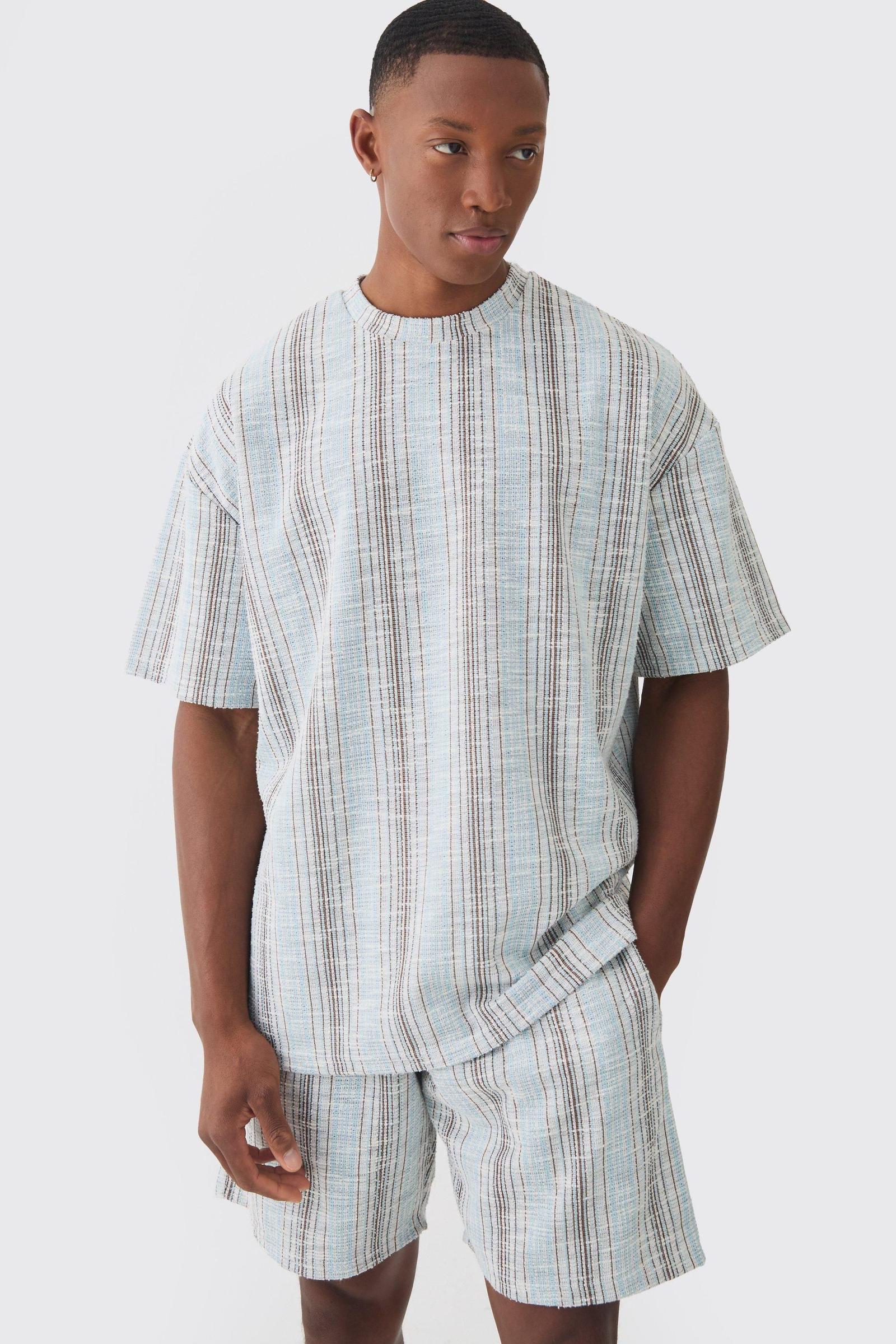 T-SHIRT OKRĄGŁY DEKOLT WZÓR PASKI