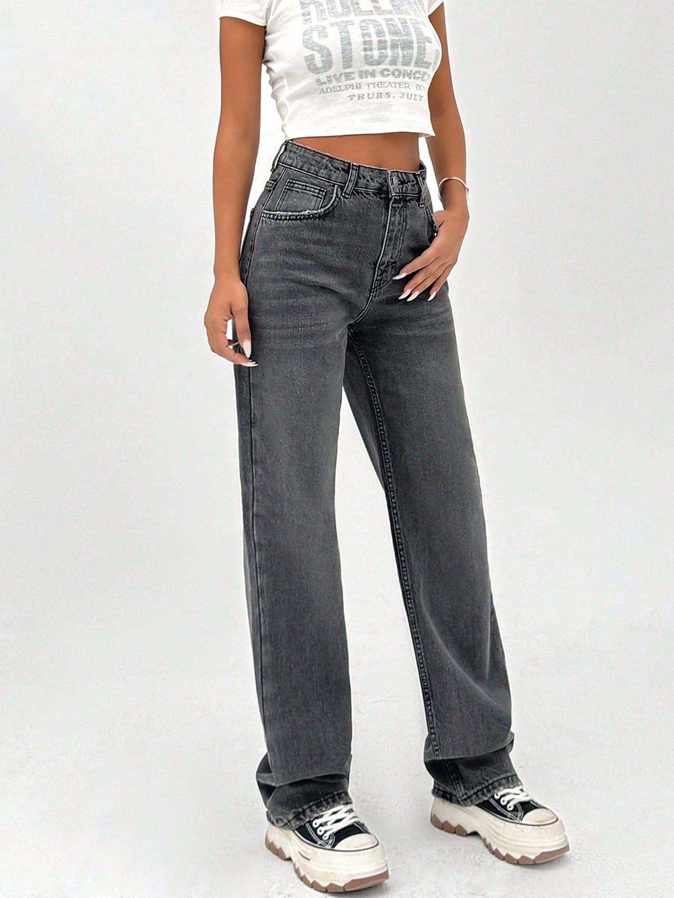 SZARE SPODNIE JEANS