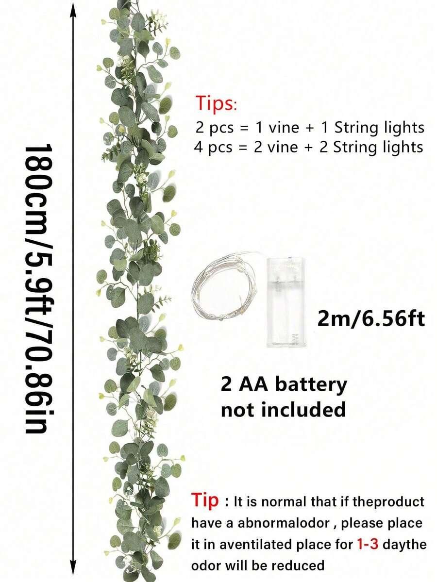 sztuczne liście lampki led komplet