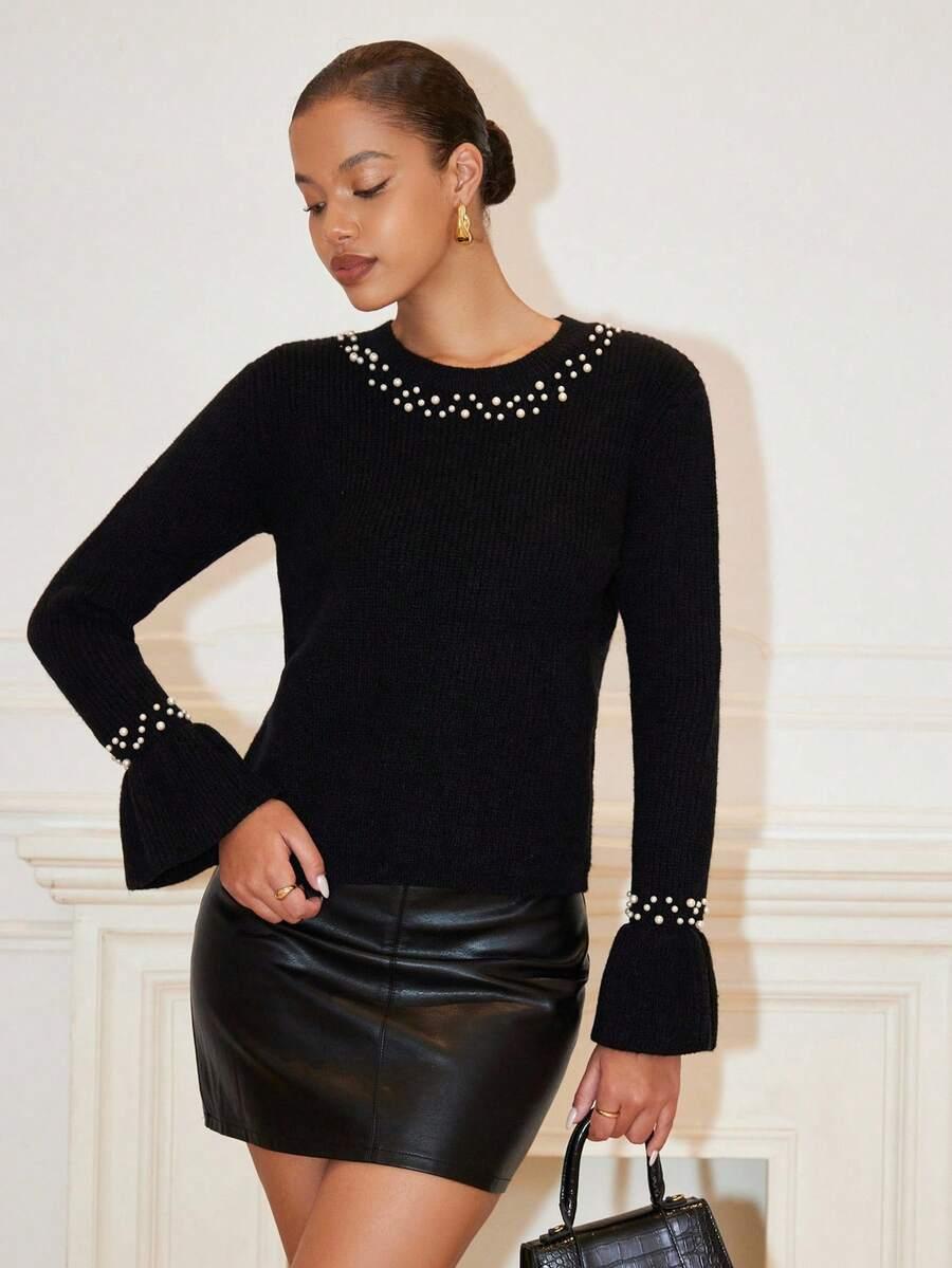 SWETER DAMSKI Z APLIKACJĄ
