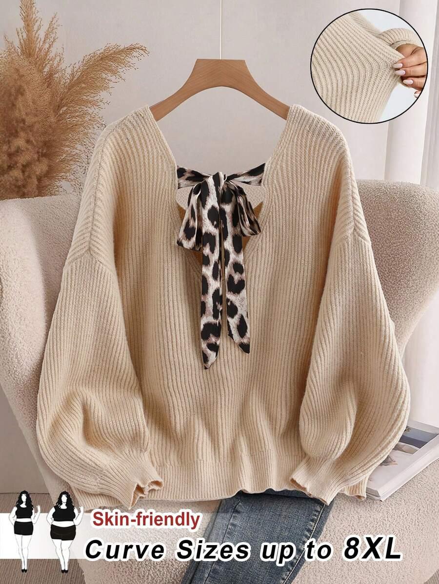beżowy sweter wiązanie