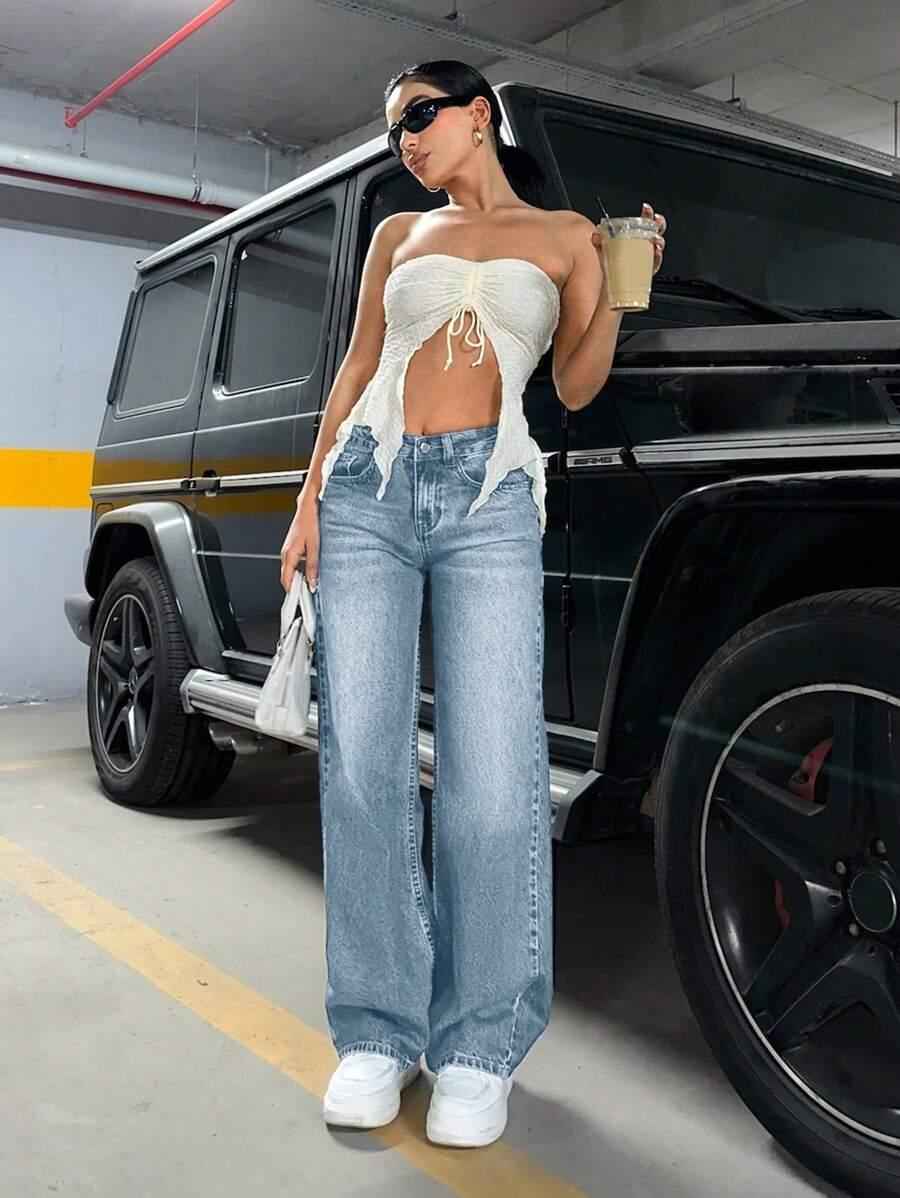 NIEBIESKIE SPODNIE JEANSOWE 