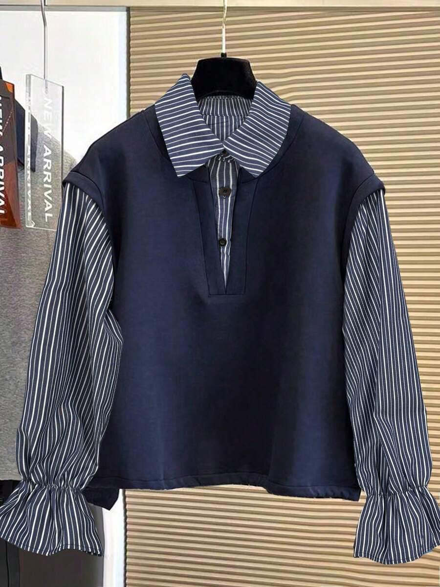 granatowa bluza kołnierzyk 