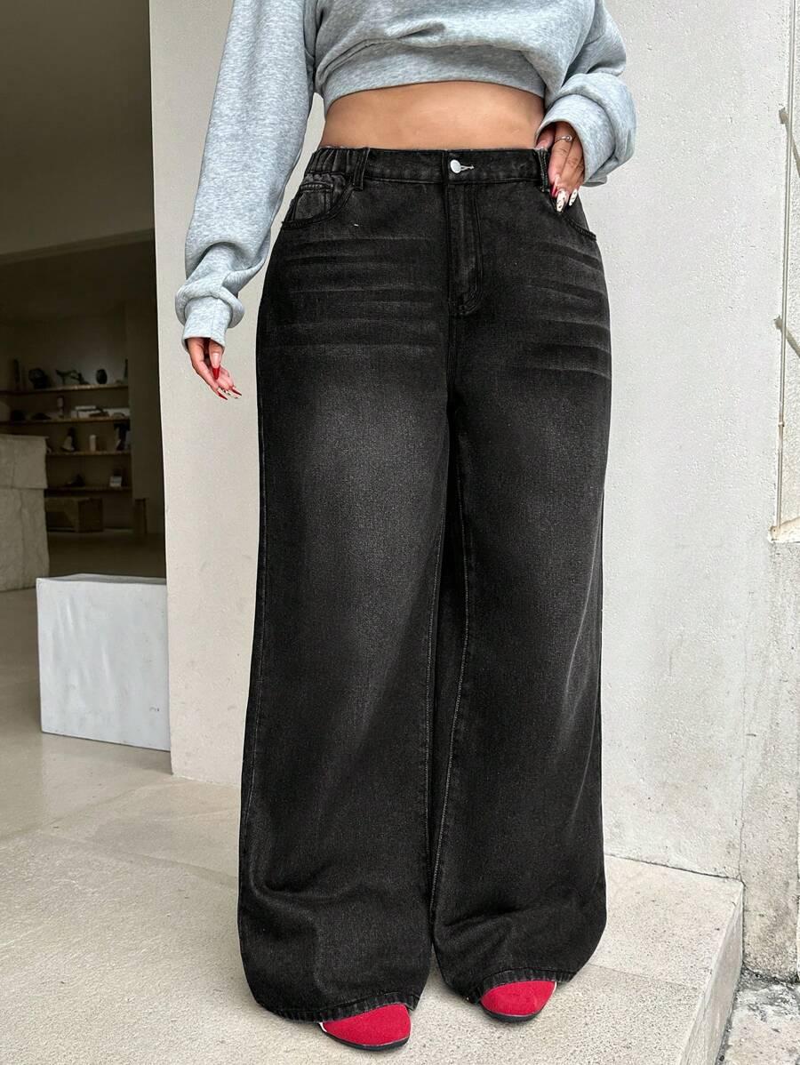 czarne spodnie jeans wysoki stan