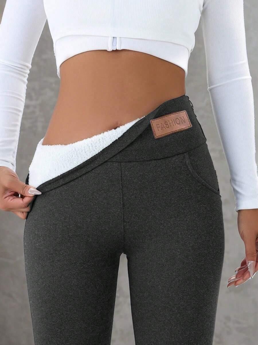 SZARE OCIEPLANE LEGGINSY