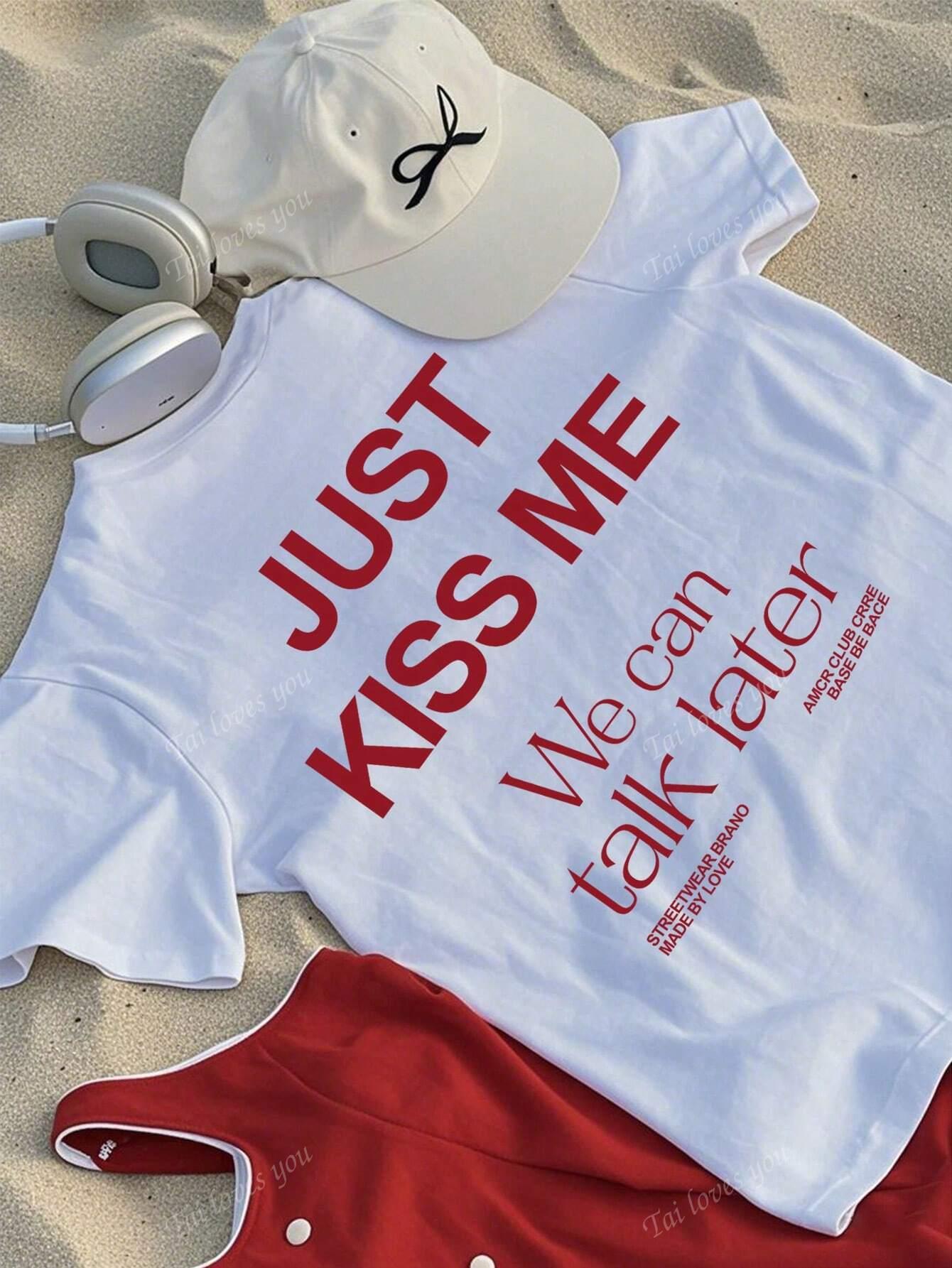 biały t-shirt nadruk