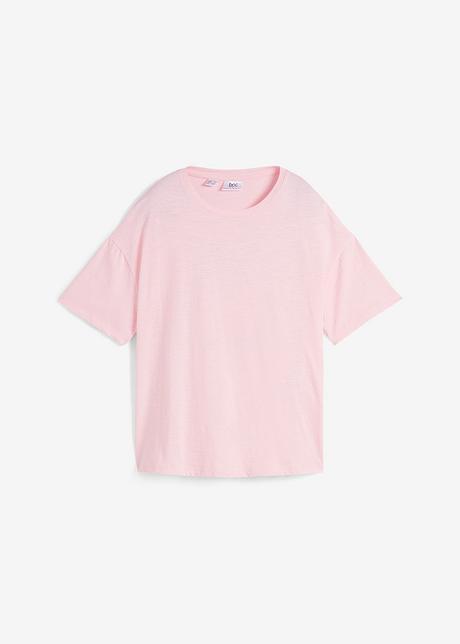 BAWEŁNIANY T-SHIRT DAMSKI Z OKRĄGŁYM DEKOLTEM I PRINTEM