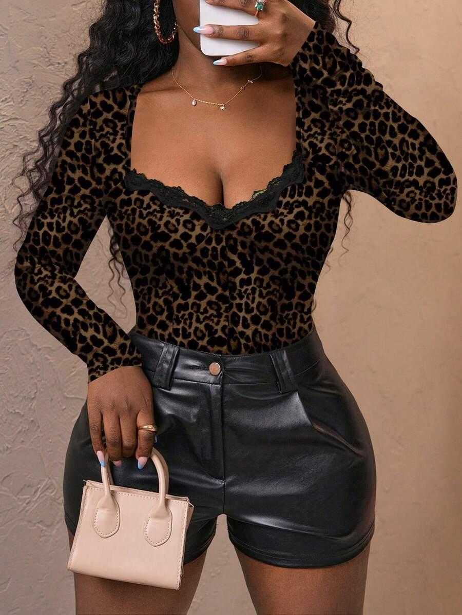 body animal print długi rękaw 