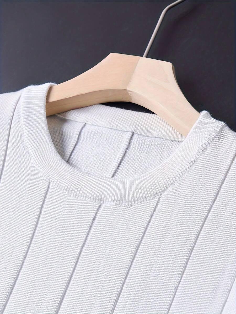 biały dzianinowy t-shirt