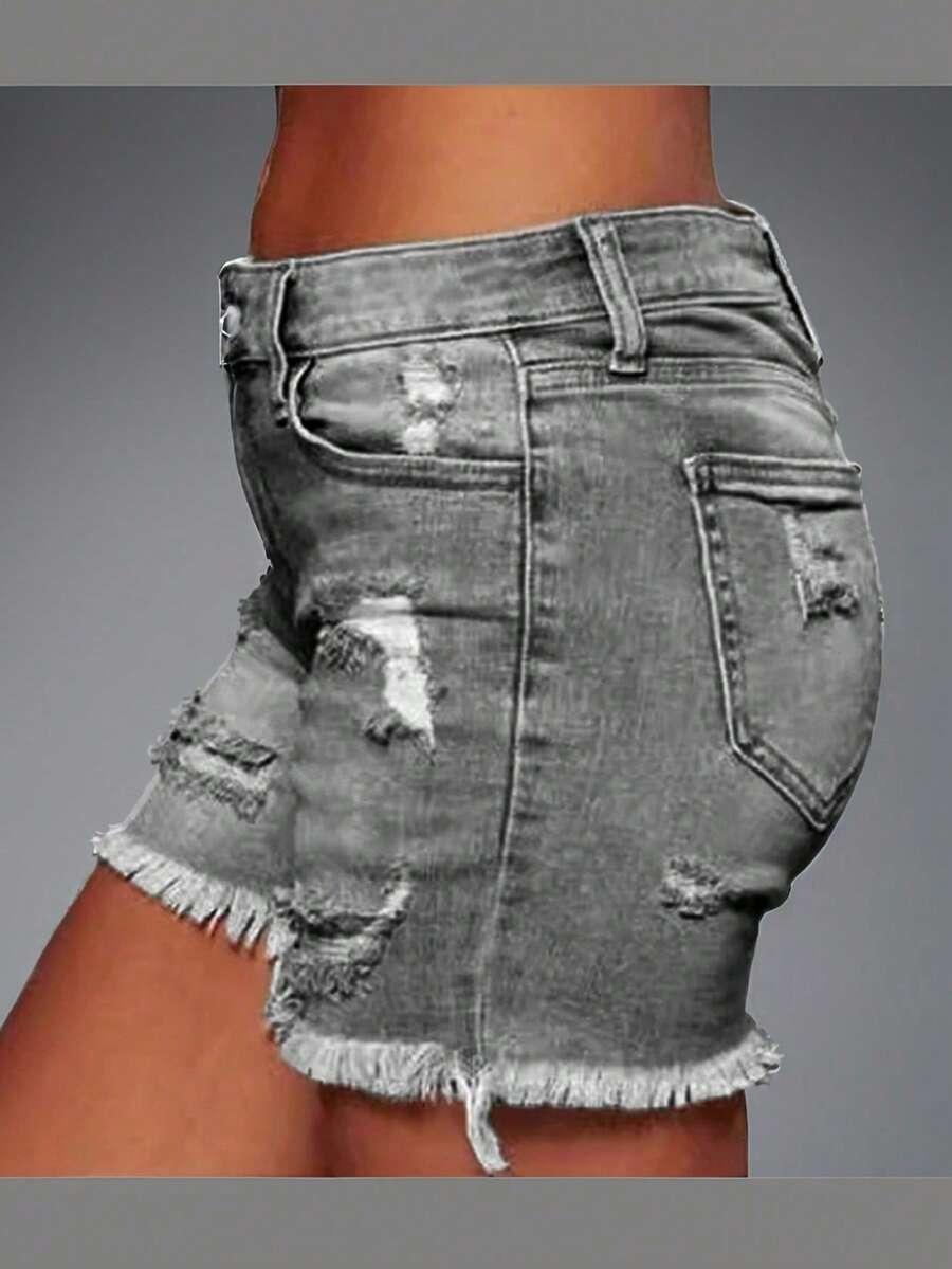 szare spodenki jeans 