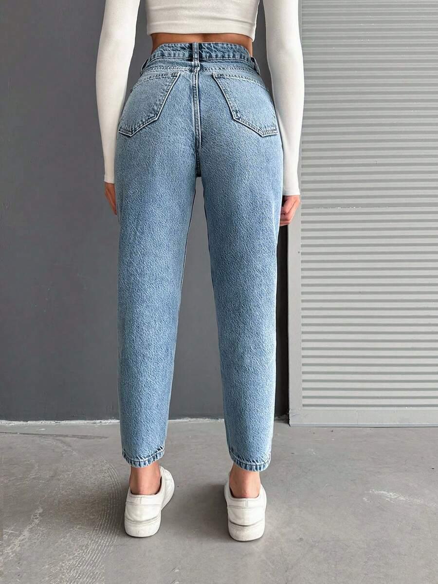 spodnie jeans wysoki stan
