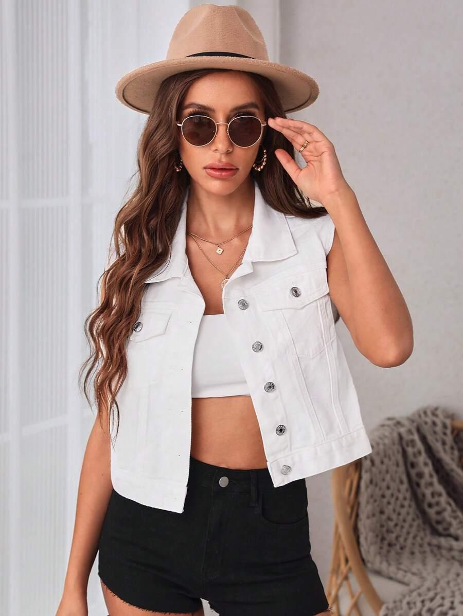 biała kamizelka jeans