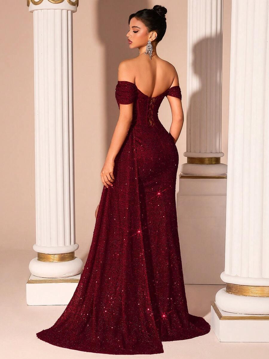 CZERWONA MAXI SUKIENKA
