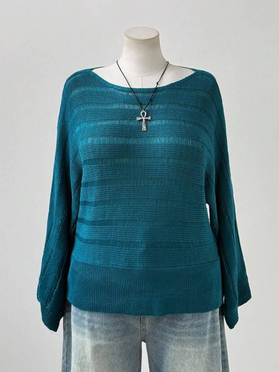 DZIANINOWY SWETER PASKI