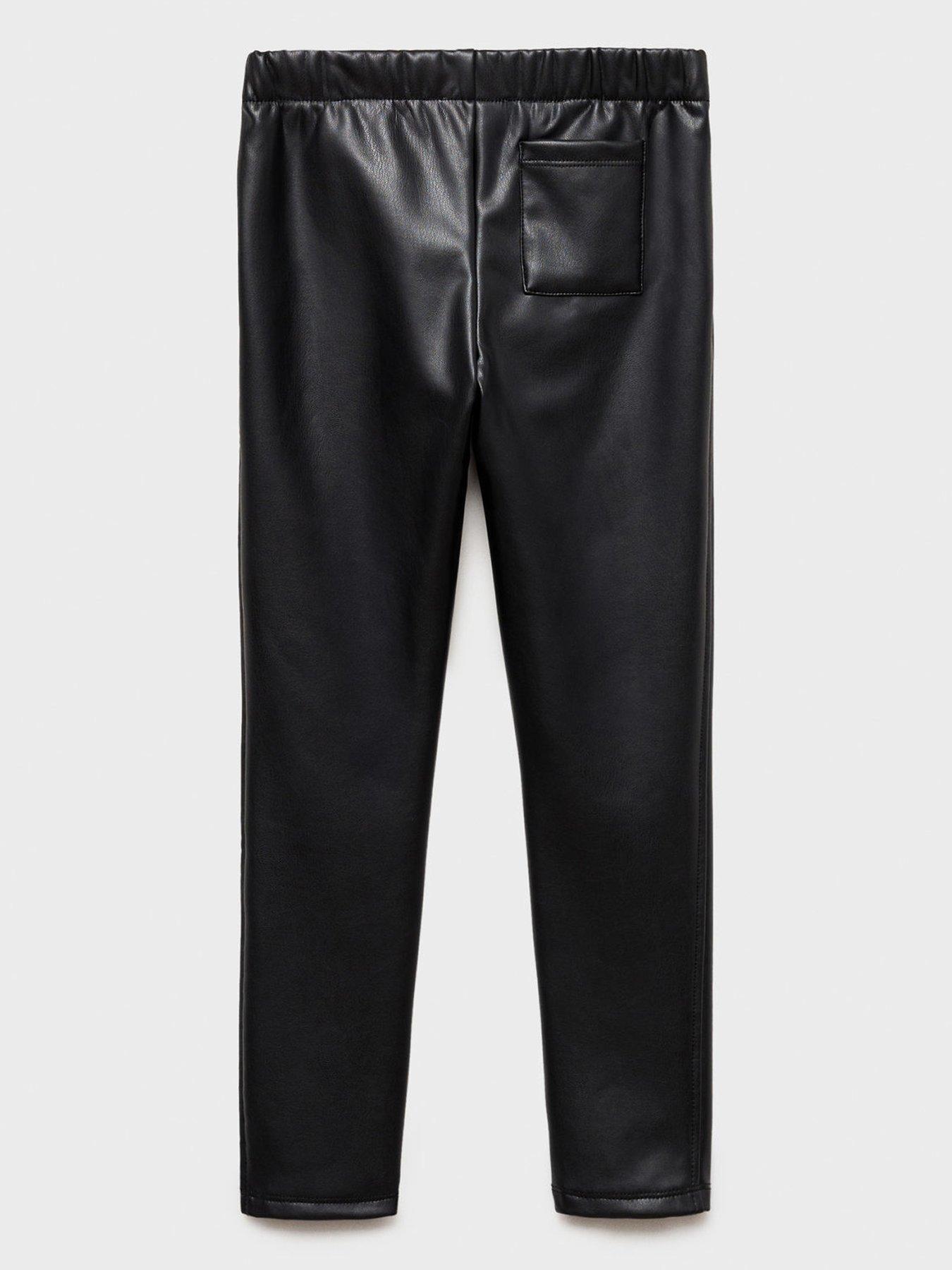 MANGO DZIEWCZĘCE LEGGINSY ZE SZTUCZNEJ SKÓRY 