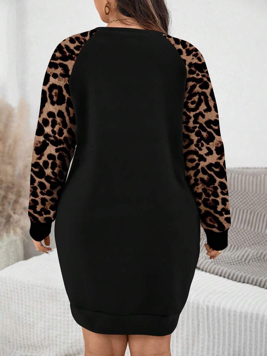 DRESOWA SUKIENKA PLUS SIZE Z OKRĄGŁYM DEKOLTEM