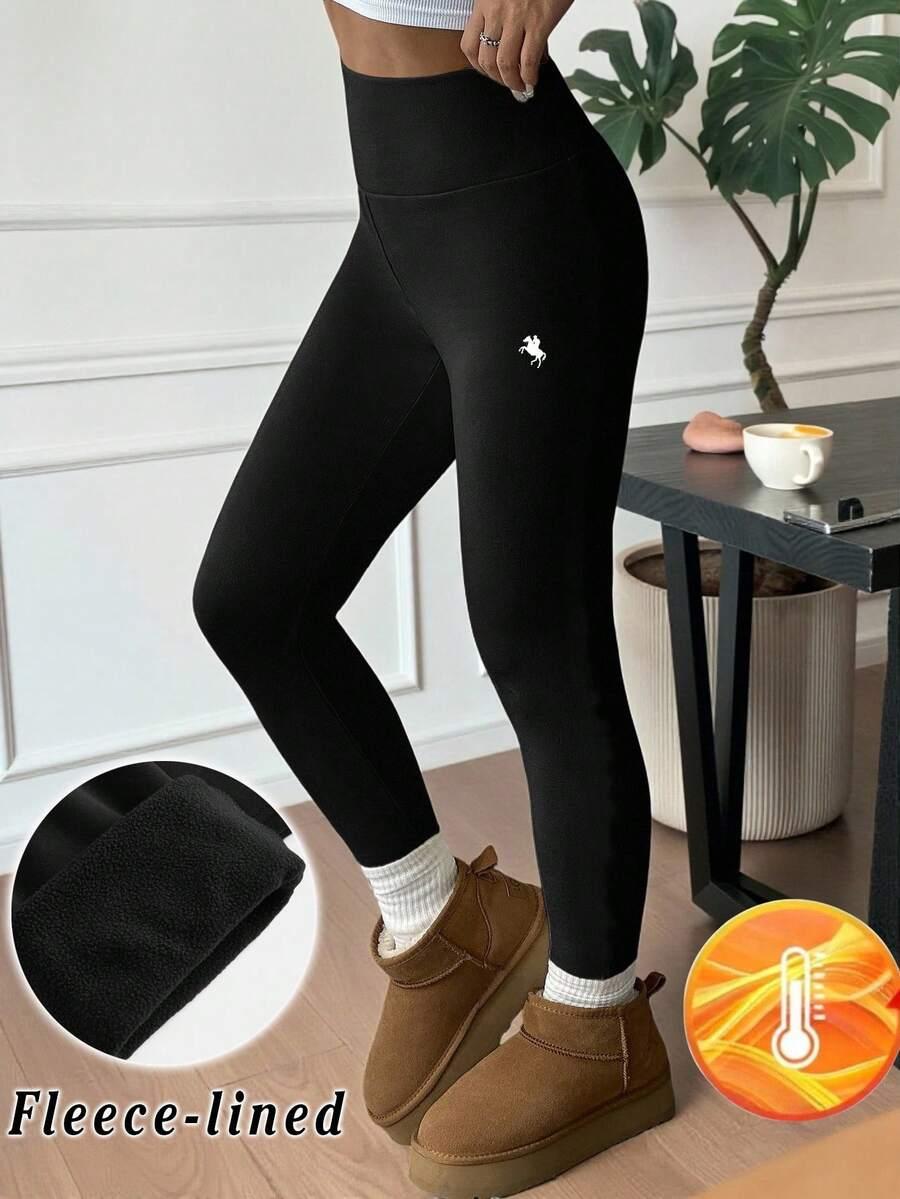 CZARNE OCIEPLANE LEGGINSY