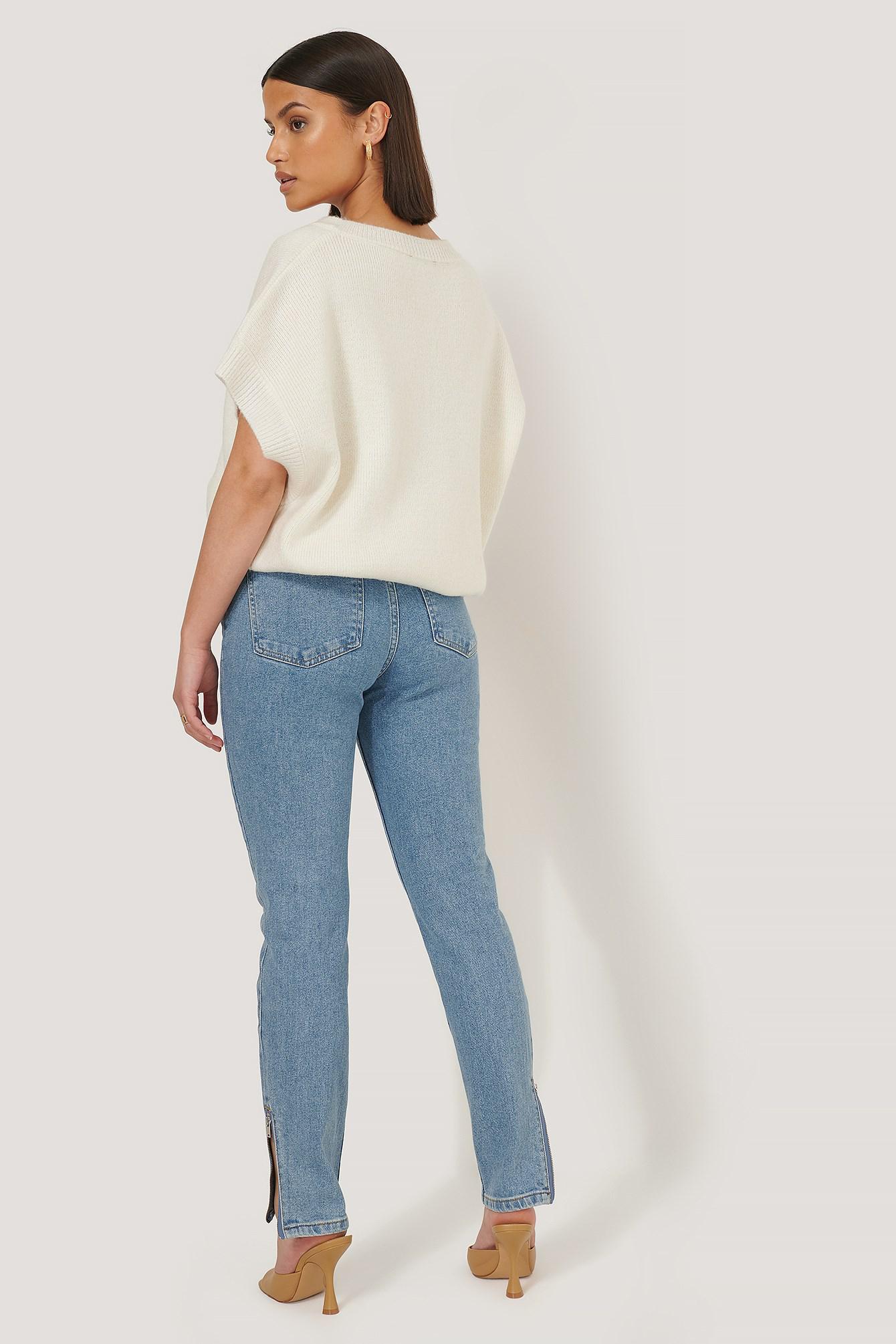 SPODNIE JEANS RURKI ROZCIĘCIA ZIP